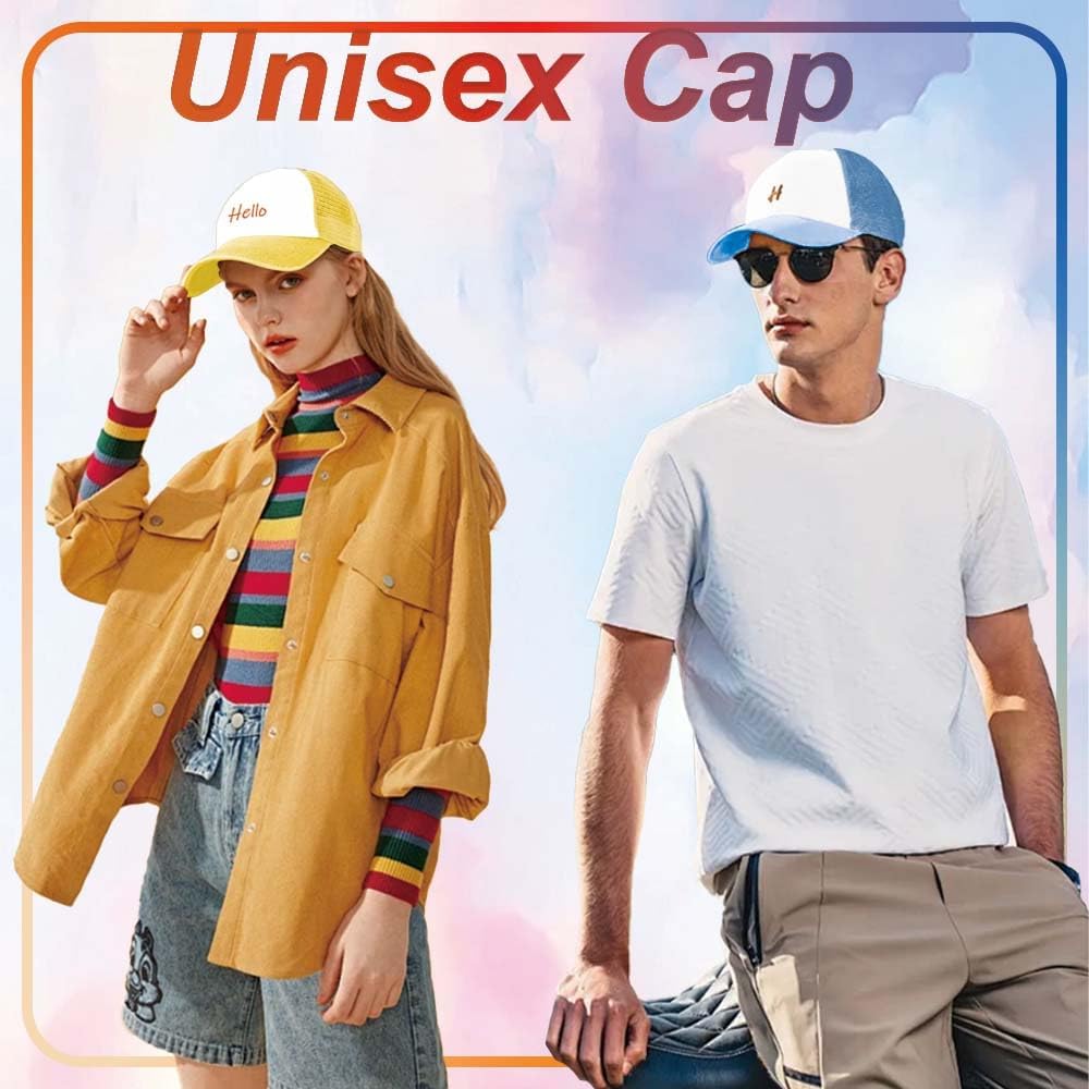 ZH 12 Pcs Sublimation Trucker Hats Blank Mesh Baseball Cap Polyester Bulk Mesh Trucker Hat for Men and Women