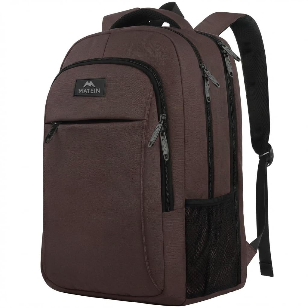MATEIN Travel Laptop Backpack, Business Anti Theft Slim Sturdy Laptops Backpack Personal Item Bag, Water Resistant College School Computer Bag Gift for Men & Women Fits 15.6 Inch Notebook, Grey