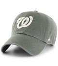 47 Brand MLB Moss Green Primary Logo Clean Up Adjustable Strap Baseball Cap Hat, Adult One Size Fits All