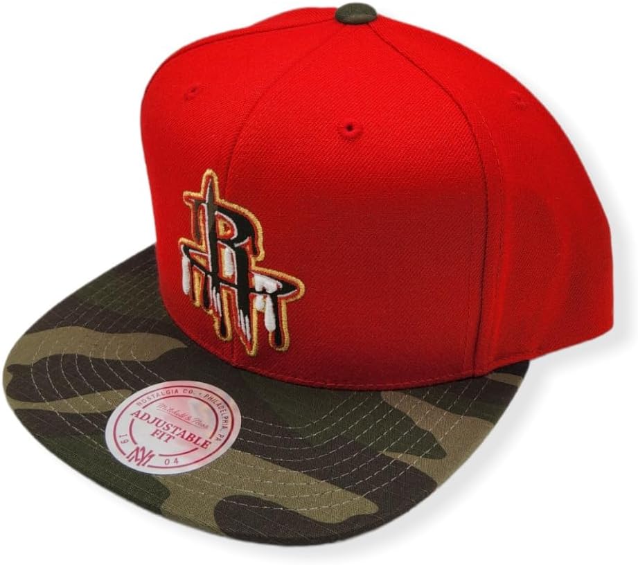 Red Snapback Cap: Houston Rockets by Mitchell & Ness