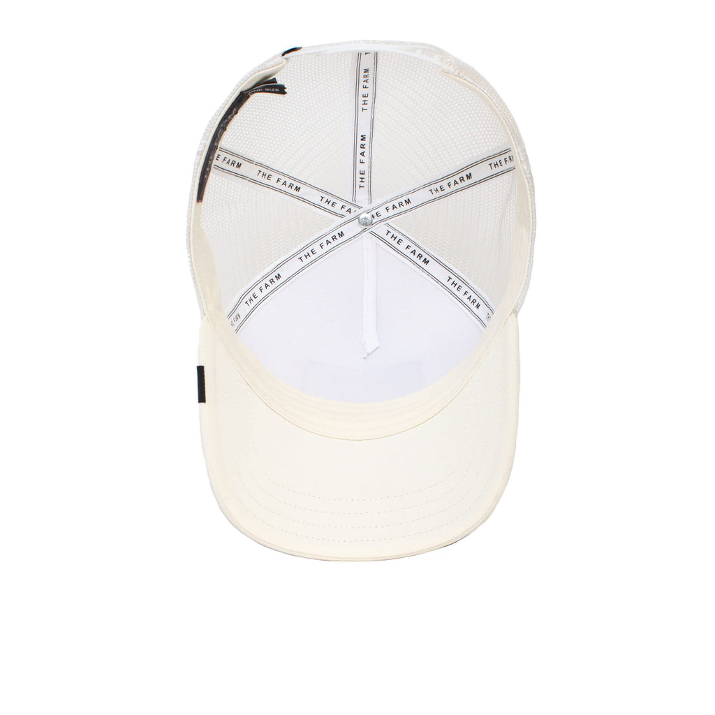 Goorin Bros. The Farm Original Core Unisex Adjustable Snapback Trucker Hat, White Panther, One Size