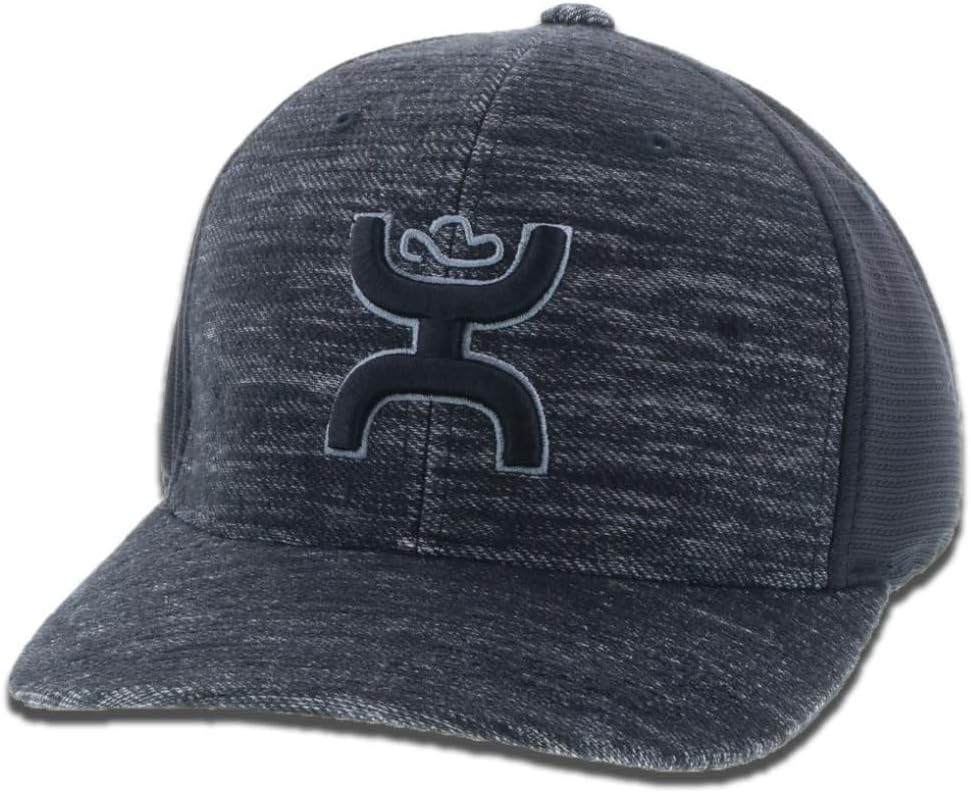 HOOEY Ash Flexfit Fitted Hat – Mid Profile 6-Panel Stretch Fit Everyday Casual Comfort Fitted Cap for Men and Women