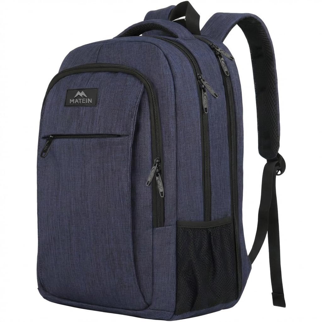 MATEIN Travel Laptop Backpack, Business Anti Theft Slim Sturdy Laptops Backpack Personal Item Bag, Water Resistant College School Computer Bag Gift for Men & Women Fits 15.6 Inch Notebook, Grey