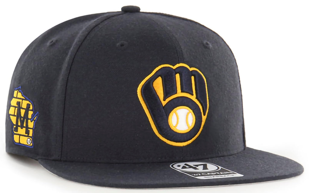 47 MLB Sure Shot Captain Hat Adjustable Structured 6-Panel Snapback Hat Cap, Adult One Size Fits All