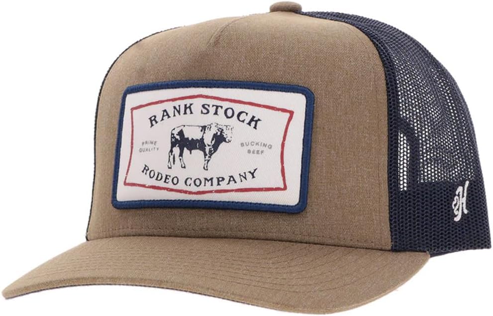 HOOEY Rank Stock Trucker Patch Hat - Adjustable Snapback, Breathable Mesh Baseball Cap