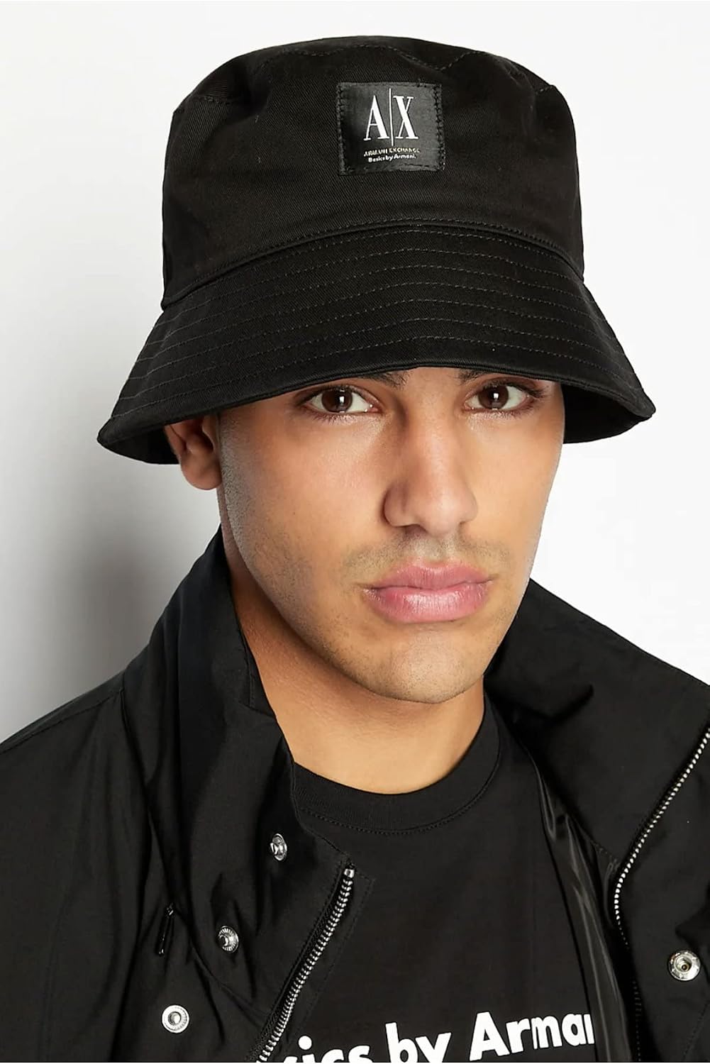 Armani Exchange Basics by Armani Bucket Hat, Black, One Size