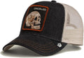 Goorin Denim Skull Trucker Hat - 57/43 Poly Cotton Blend - Dark Denim - One Size - Unisex