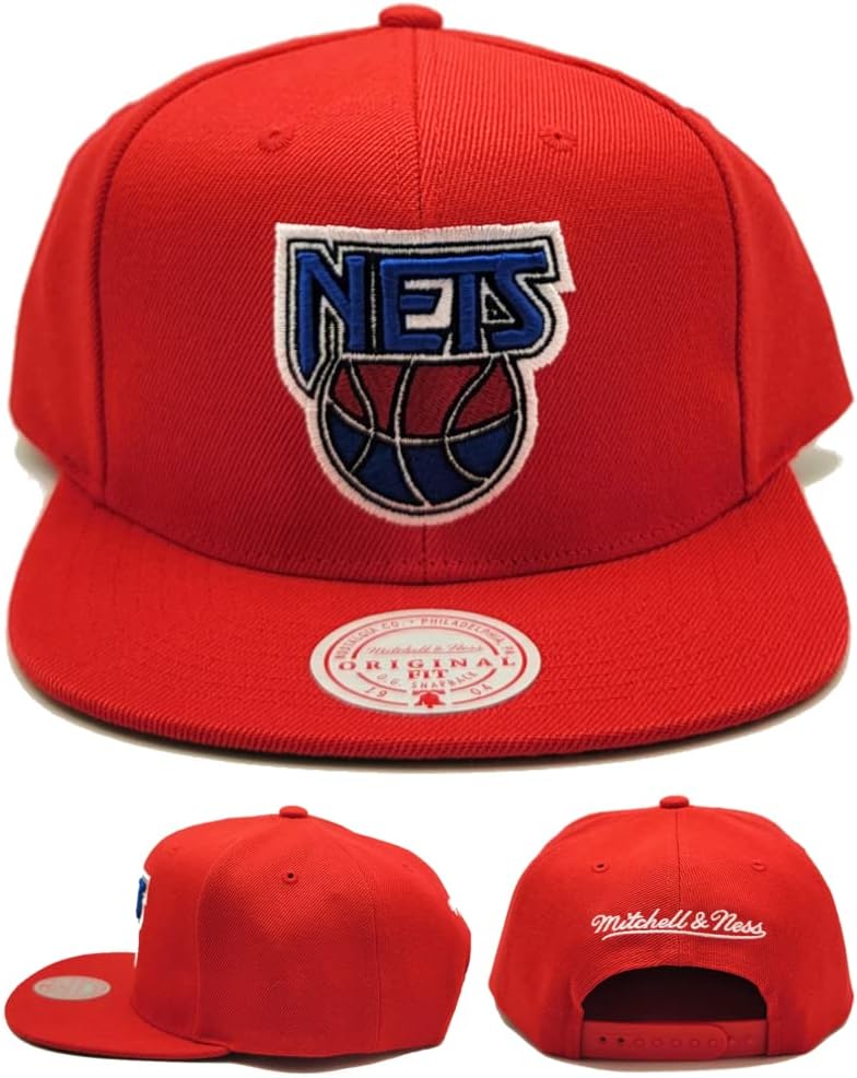 Mitchell & Ness Brooklyn Nets New Retro Red Blue Era Snapback Hat Cap