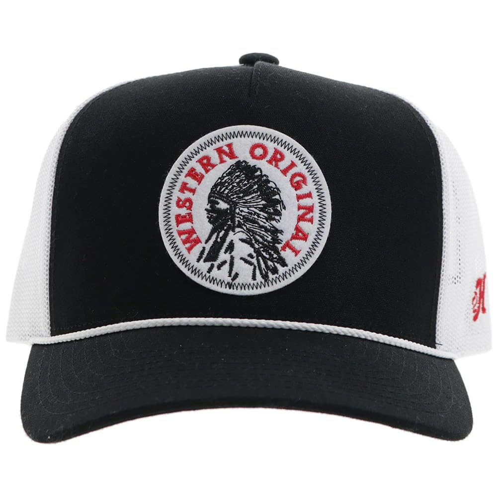 HOOEY Men's Quanah Adjustable Snapback Hat (US, Alpha, One Size, Black/White)