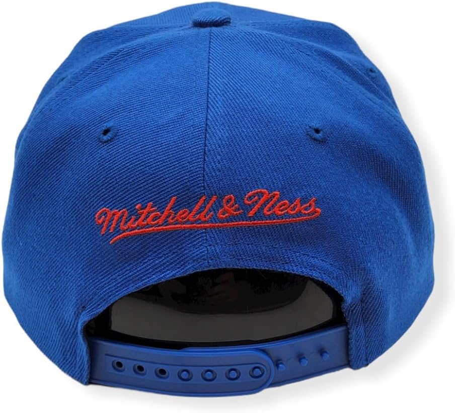 Detroit Pistons Mitchell & Ness NBA Snapback Cap Hat Teal Crown Black Visor Team Color Logo (2-Tone 2.0)