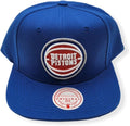 Detroit Pistons Mitchell & Ness NBA Snapback Cap Hat Teal Crown Black Visor Team Color Logo (2-Tone 2.0)