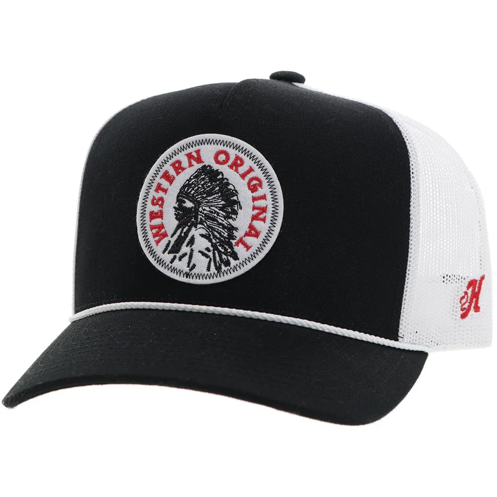 HOOEY Men's Quanah Adjustable Snapback Hat (US, Alpha, One Size, Black/White)