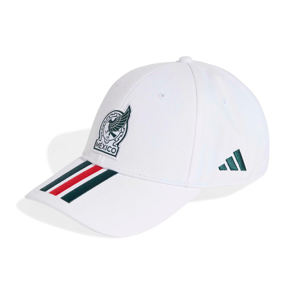 adidas Unisex-Adult Mexico Mexico Baseball Cap with 3 Stripes, White/Aurora Ivy/Better Scarlet, One Size