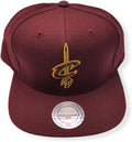 Mitchell & Ness Cleveland Cavaliers Basic Logo Snapback Hat in Maroon