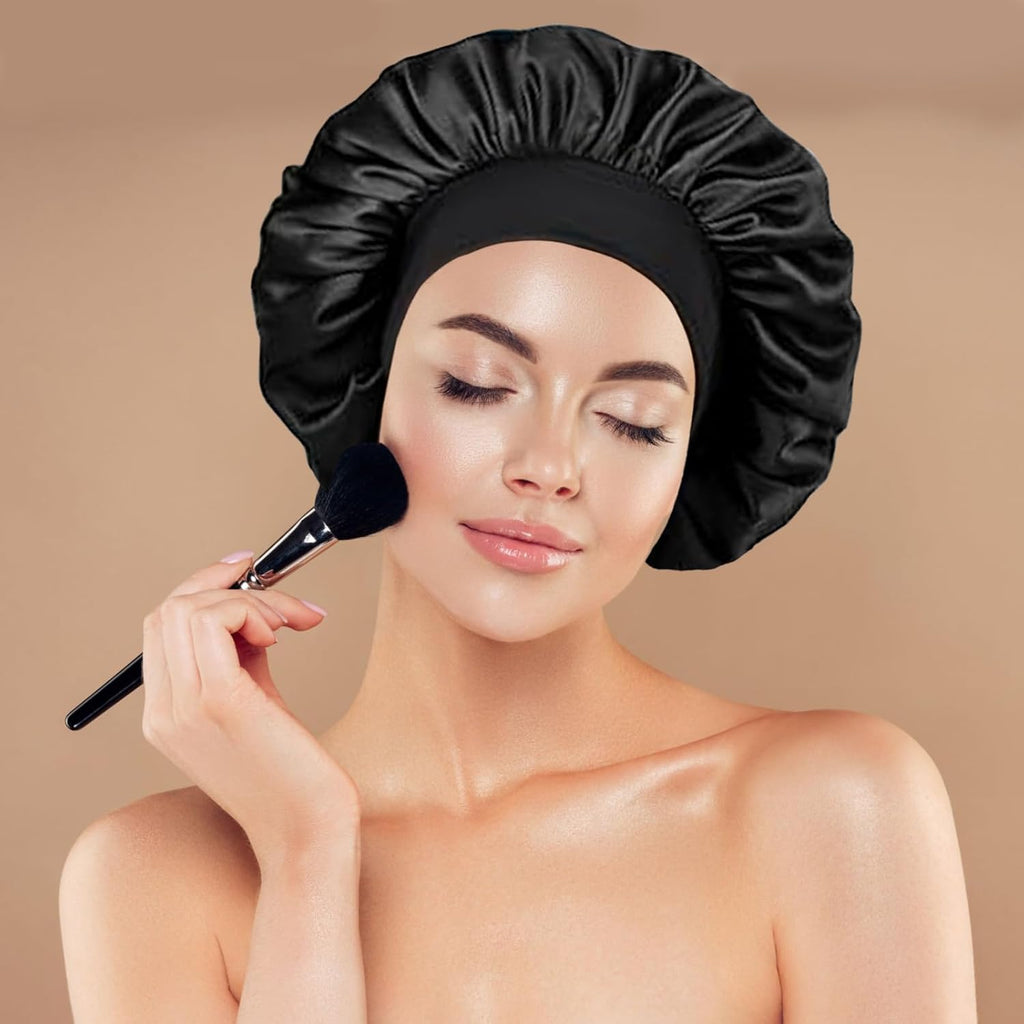 Silk Bonnet for Men Hair Bonnet for Sleeping Double Layer Satin Bonnets for Black Women Curly Hair Braids