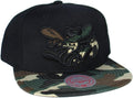 Mitchell & Ness Charlotte Hornets Camo Bill Snapback Adjustable Hat Cap - Black and Camo