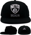 adidas Brooklyn Nets Flat Bill Snapback Hat - OSFA - NM41Z Black
