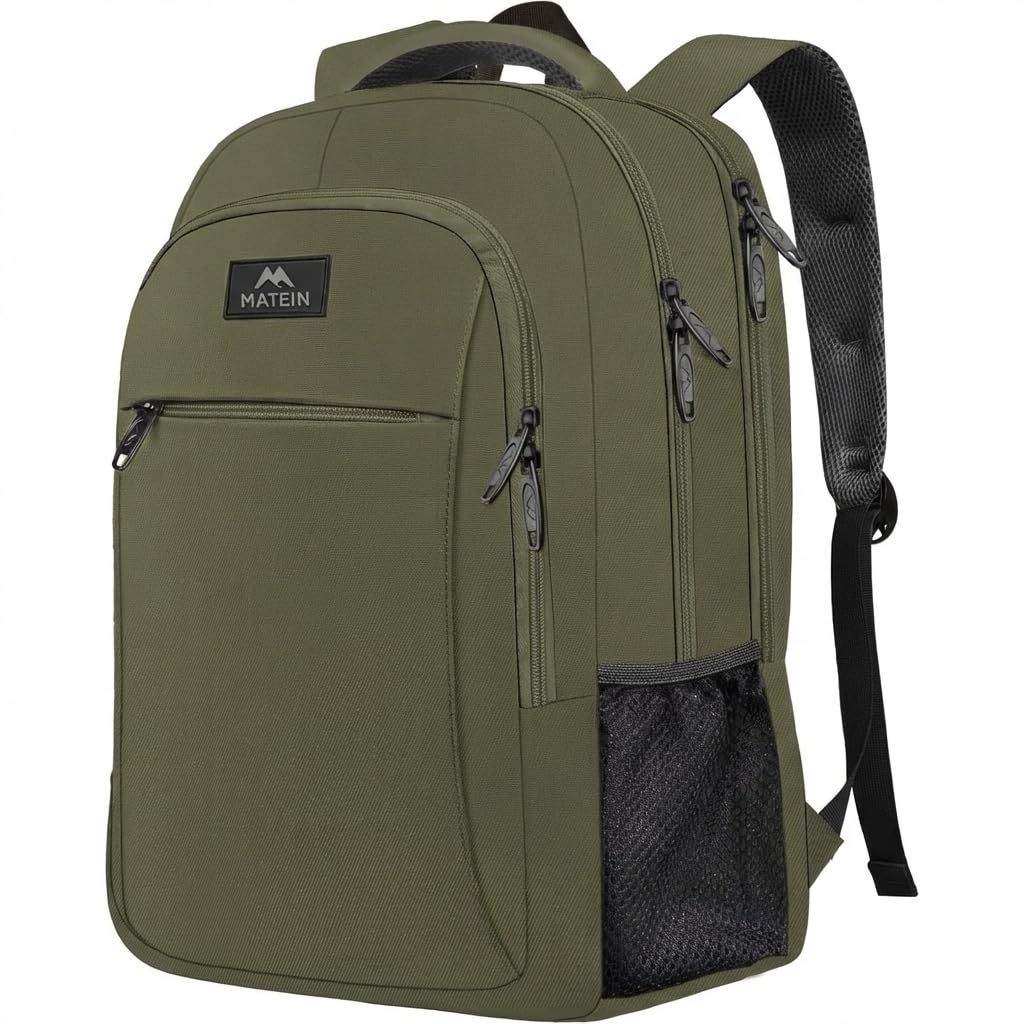 MATEIN Travel Laptop Backpack, Business Anti Theft Slim Sturdy Laptops Backpack Personal Item Bag, Water Resistant College School Computer Bag Gift for Men & Women Fits 15.6 Inch Notebook, Grey