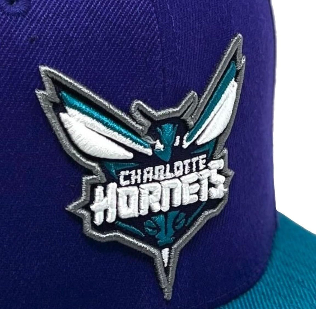 Mitchell & Ness Charlotte Hornets Core Basic Snapback Adjustable Hat Cap - Purple