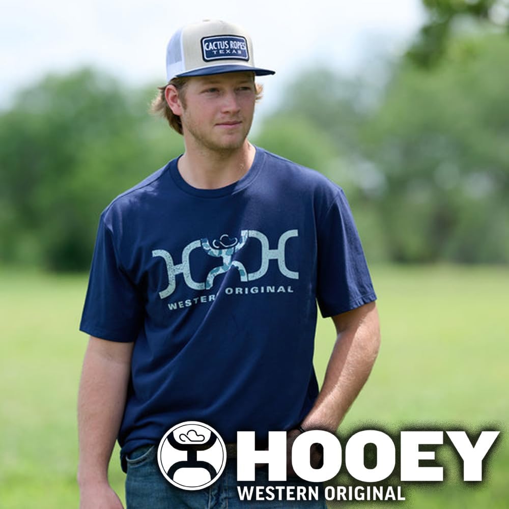 HOOEY Cactus Ropes Patch Trucker Hat for Men Adjustable Snapback Mesh Baseball Cap Breathable Western Hat