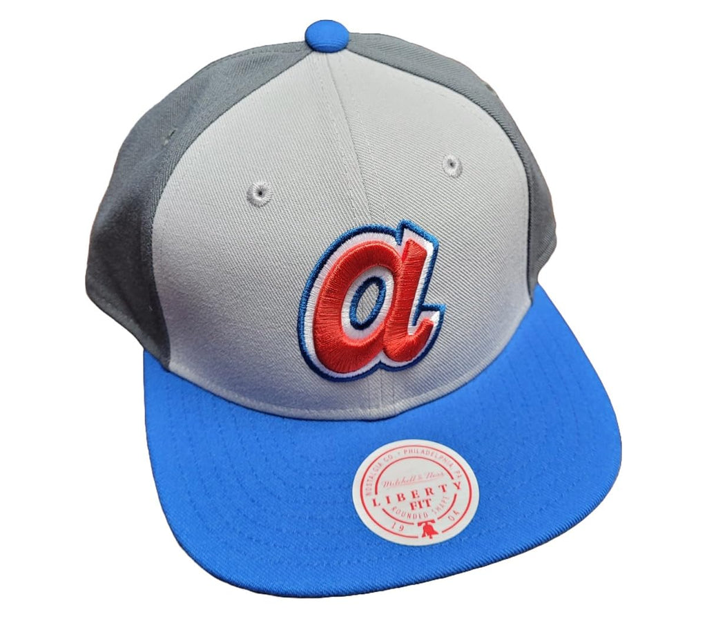 Mitchell & Ness MLB Triple Play Liberty Snapback Adjustable Hat Cap - Gray/Team Colors