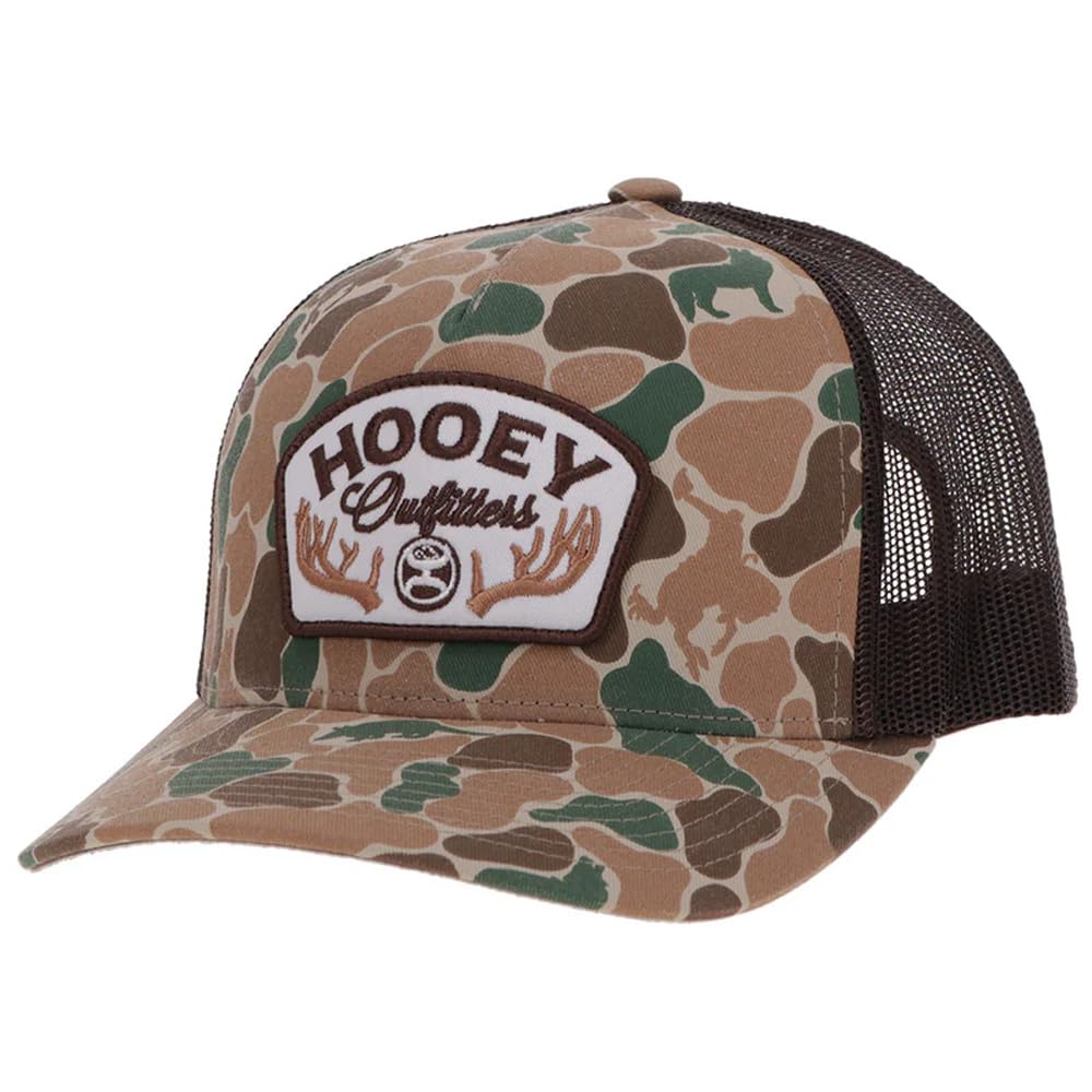 HOOEY Outfitters Critter Camo Snapback Hat - Mesh Back Trucker Cap for Men, Hunting & Fishing Hat, Duck Camo Baseball Cap (US, Alpha, One Size, Camo/Brown)