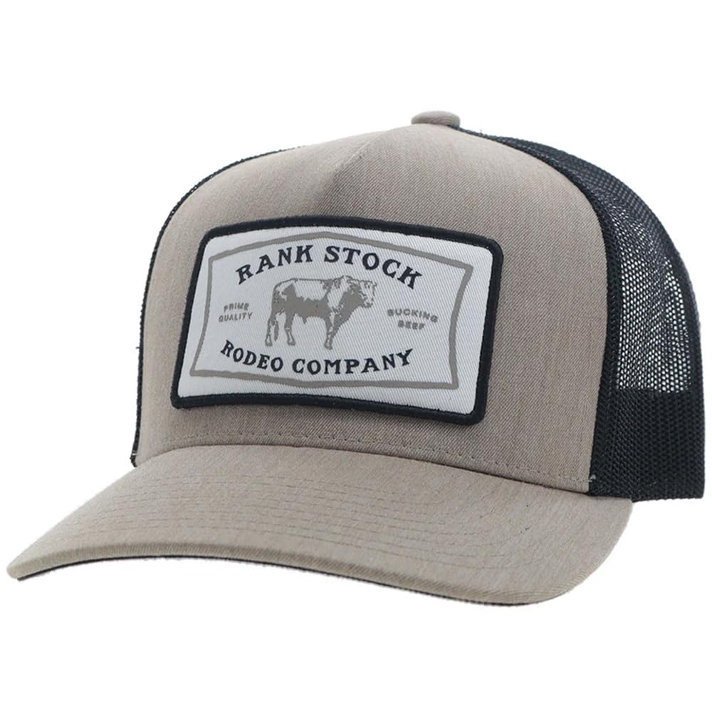 HOOEY Rank Stock Trucker Patch Hat - Adjustable Snapback, Breathable Mesh Baseball Cap