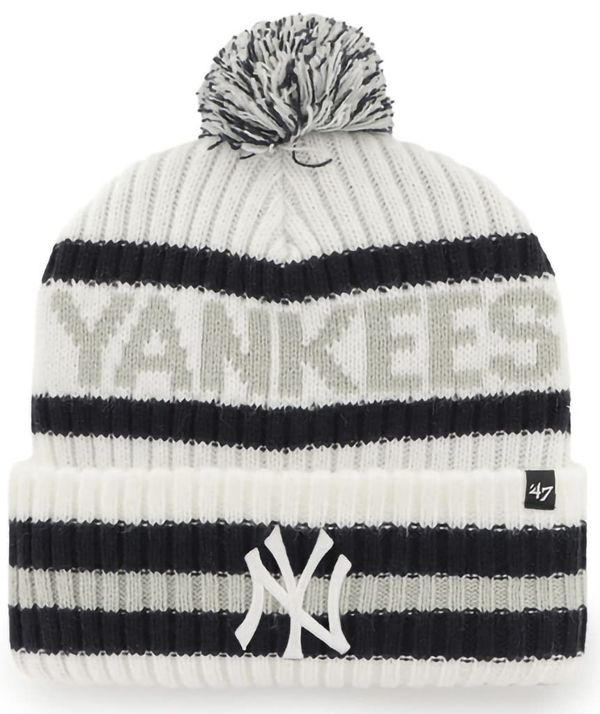 47 NHL Unisex-Adult Team Color Officially Licensed Primary Logo Bering Sport Knit Cuffed Pom Beanie Cold Weather Hat