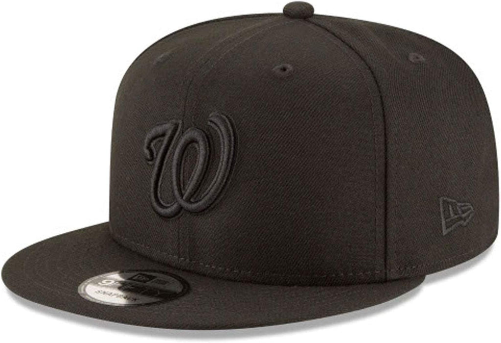 New Era MLB 9FIFTY Black Black Primary Logo Team Adjustable Snapback Hat Cap