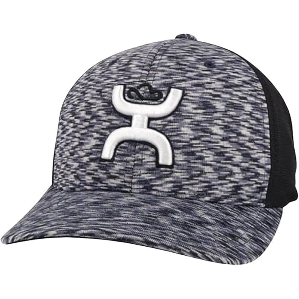 HOOEY Ash Flexfit Fitted Hat – Mid Profile 6-Panel Stretch Fit Everyday Casual Comfort Fitted Cap for Men and Women