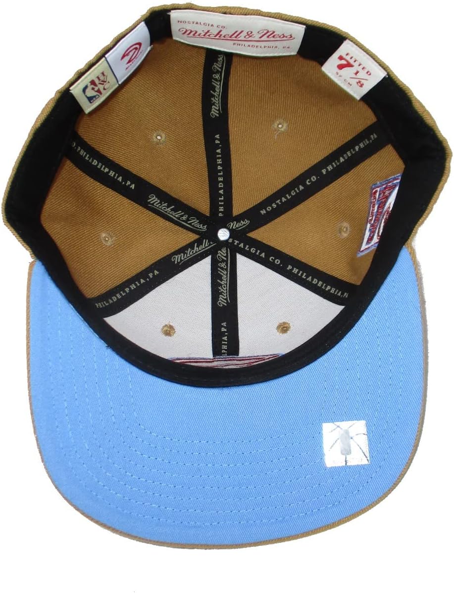 Mitchell & Ness Atlanta Hawks Sand and Sky Dynasty Fitted Hat Cap - Brown