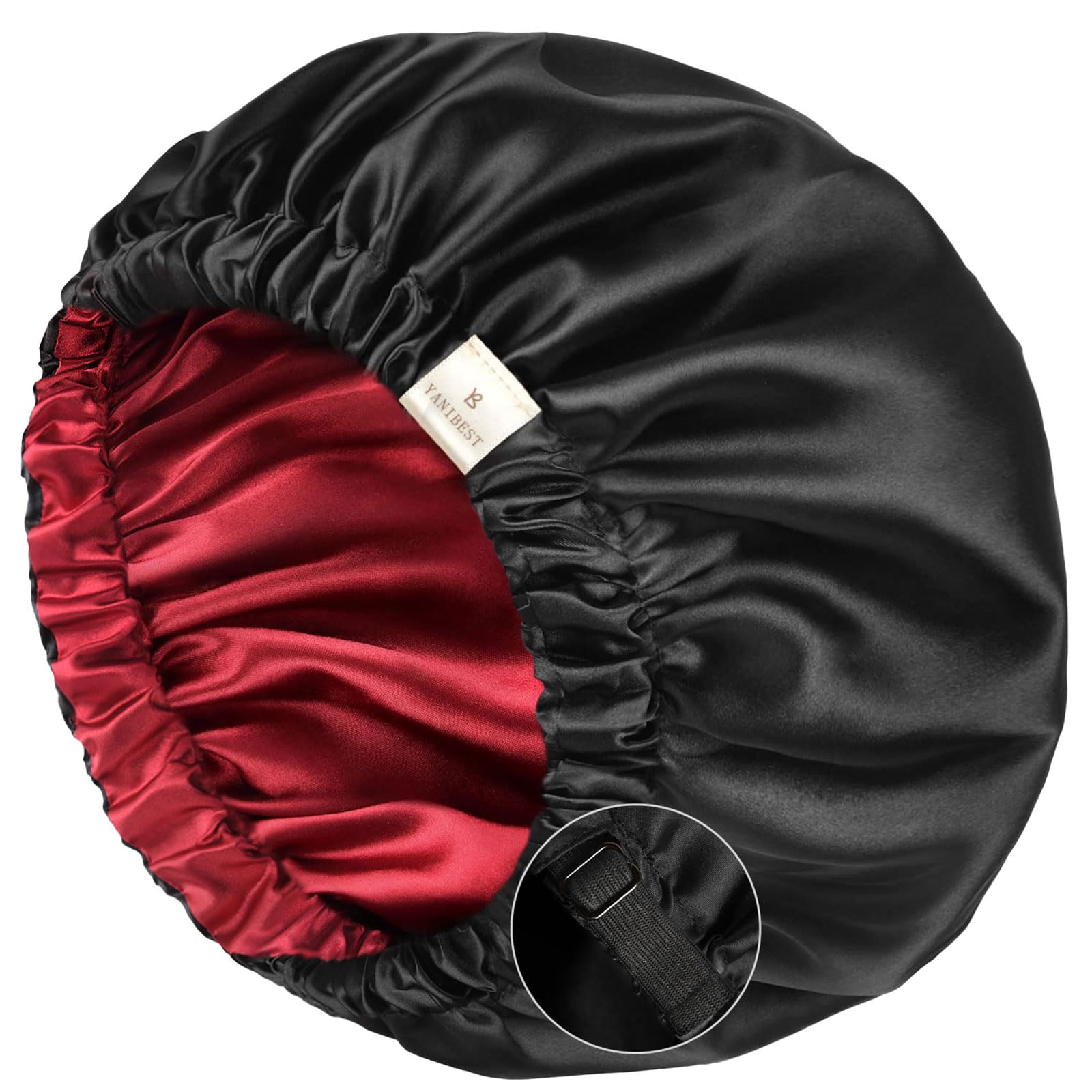 YANIBEST Silk Bonnet Satin Bonnet for Sleeping Women Men, Adjustable Double Layer Hair Bonnet for Curly Braids Reduce Frizz