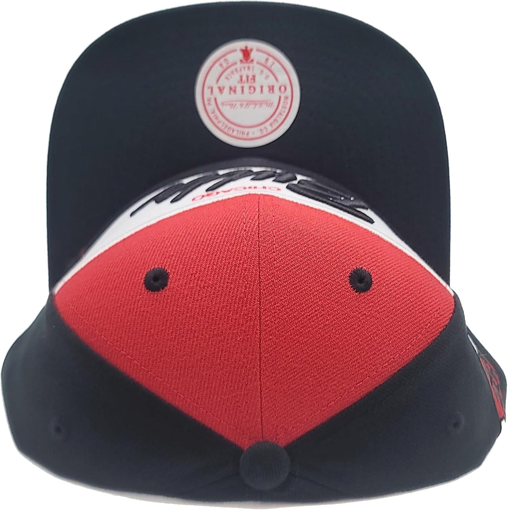 Mitchell & Ness Chicago Bulls New Retro Sport Script Black Red Era Snapback Hat Cap