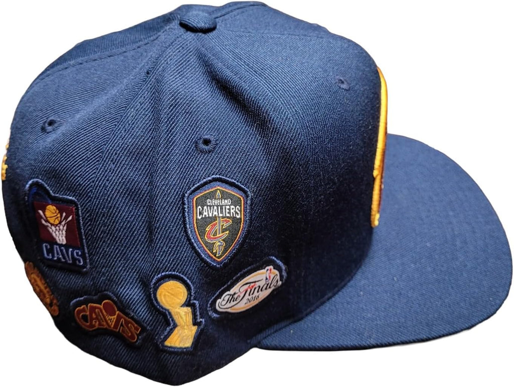 Mitchell & Ness Cleveland Cavaliers History Patches Snapback Adjustable Hat Cap - Navy