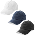 MEINICY 3 Packs Washed-Cotton Plain Baseball Cap, Vintage Adjustable Dad Hats Gift for Men/Women,Unstructured