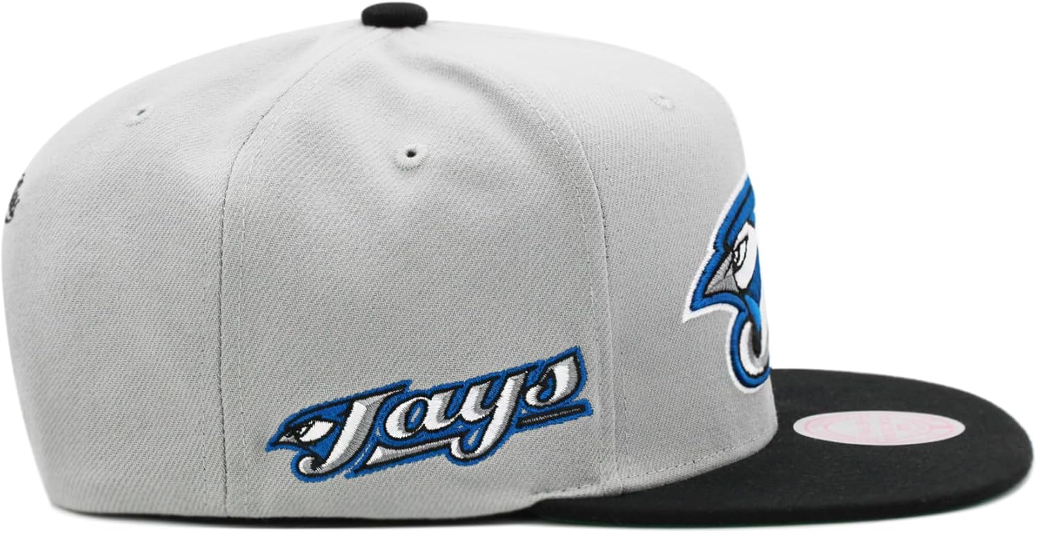 Mitchell & Ness Toronto Blue Jays Cooperstown MLB Away Snapback Hat Cap - Grey/Black