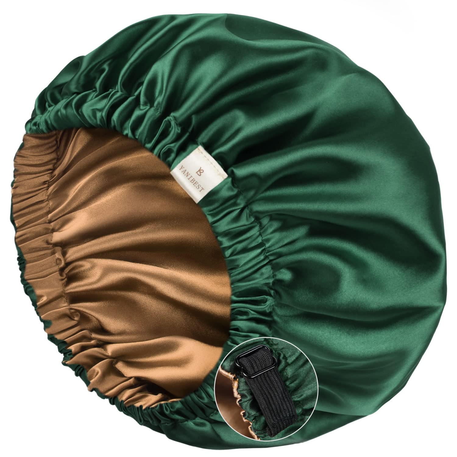 YANIBEST Silk Bonnet Satin Bonnet for Sleeping Women Men, Adjustable Double Layer Hair Bonnet for Curly Braids Reduce Frizz