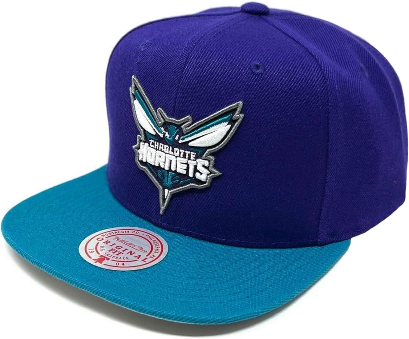 Mitchell & Ness Charlotte Hornets Core Basic Snapback Adjustable Hat Cap - Purple