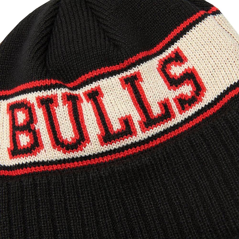 New Era Chicago Bulls Retro Cuff Knit Vintage Beanie Hat Black