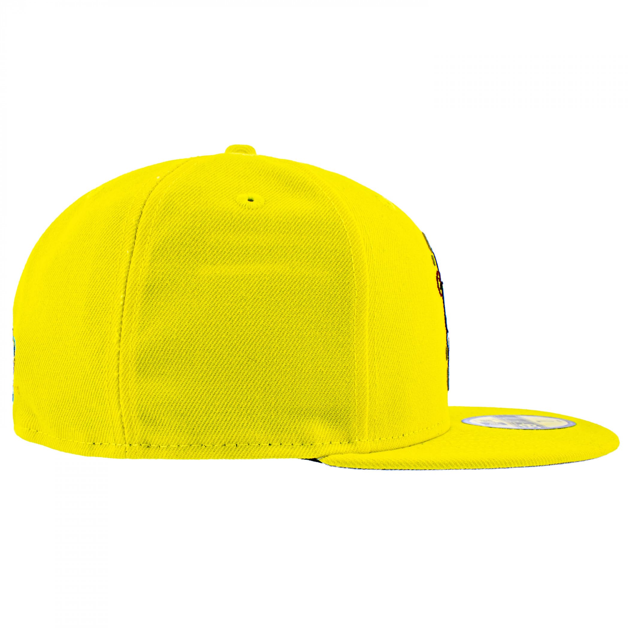 New Era Spongebob Squarepants Big Face 59Fifty Fitted Hat (US, Numeric, 7 5/8, Yellow)
