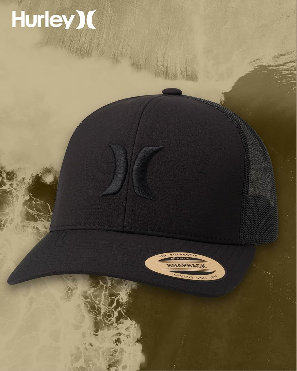 Hurley Mens Caps - Del Mar Mesh Panel Baseball Cap Trucker Hat - Snap Back Hats for Men