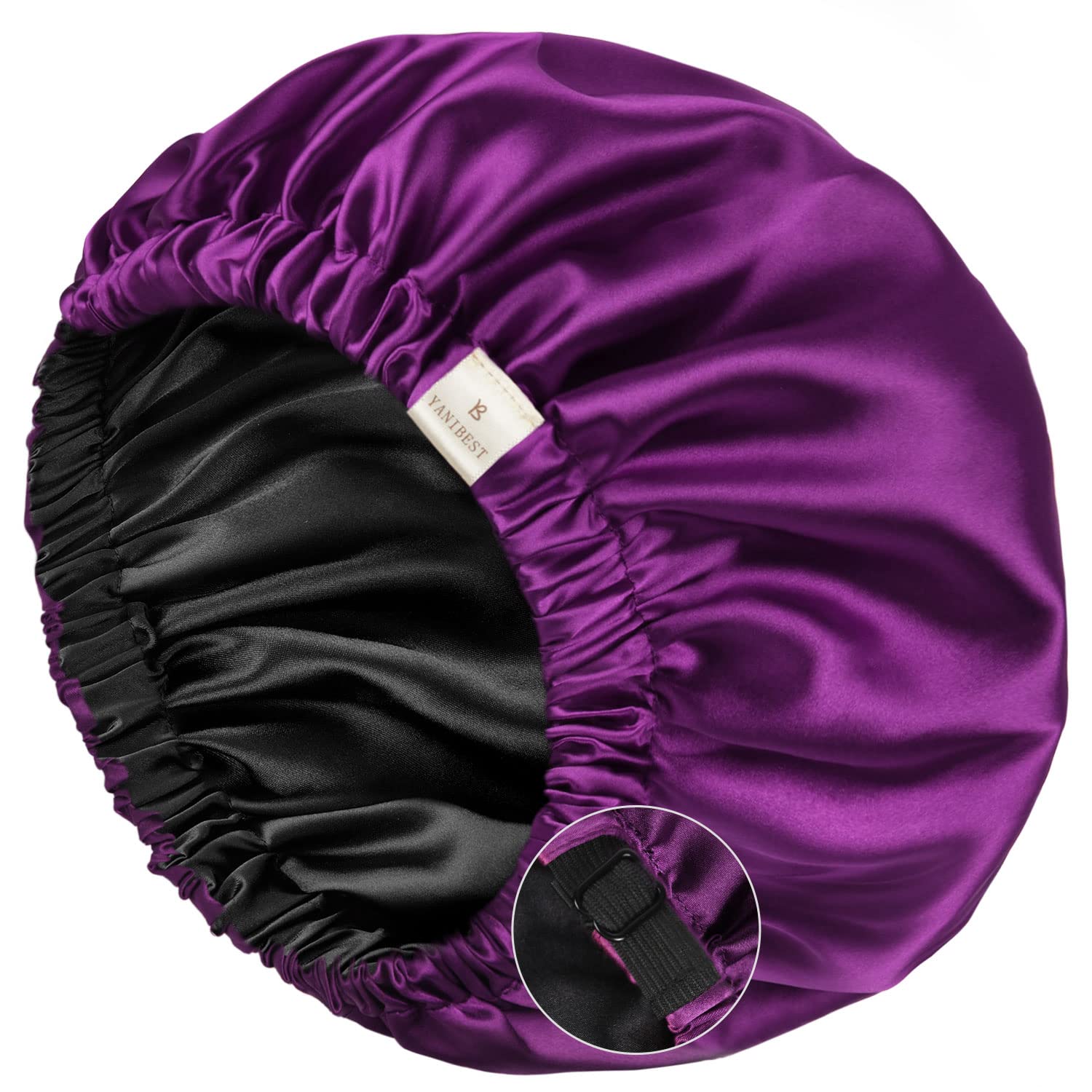 YANIBEST Silk Bonnet Satin Bonnet for Sleeping Women Men, Adjustable Double Layer Hair Bonnet for Curly Braids Reduce Frizz