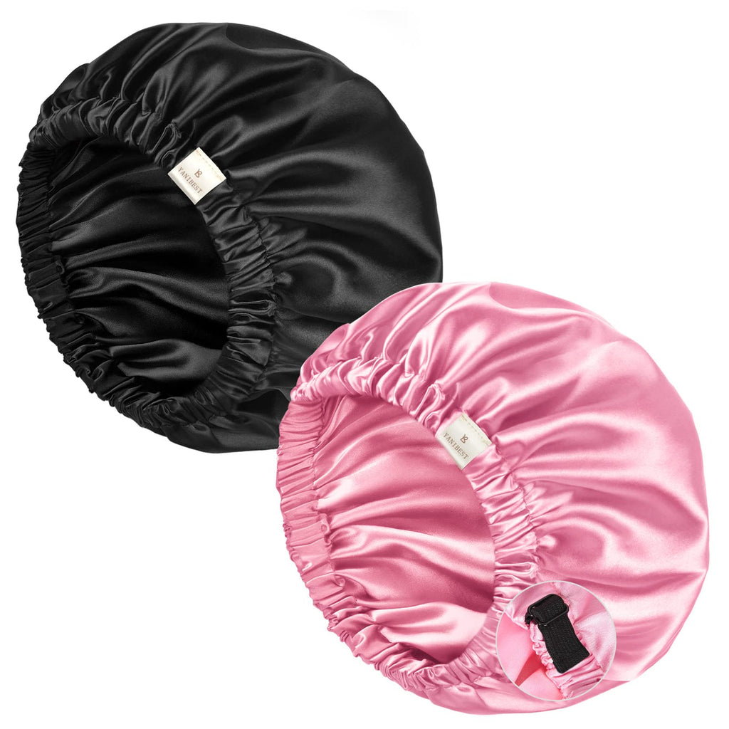 YANIBEST Silk Bonnet Satin Bonnet for Sleeping Women Men, Adjustable Double Layer Hair Bonnet for Curly Braids Reduce Frizz