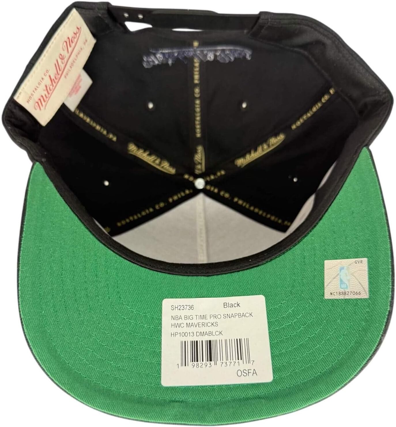 Mitchell & Ness Dallas Mavericks Big Time Pro Hardwood Classic Snapback Hat Cap - Black