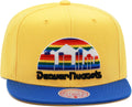 Mitchell & Ness Denver Nuggets Core Basics Snapback Hat Adjustable Cap - Yellow Gold/Royal
