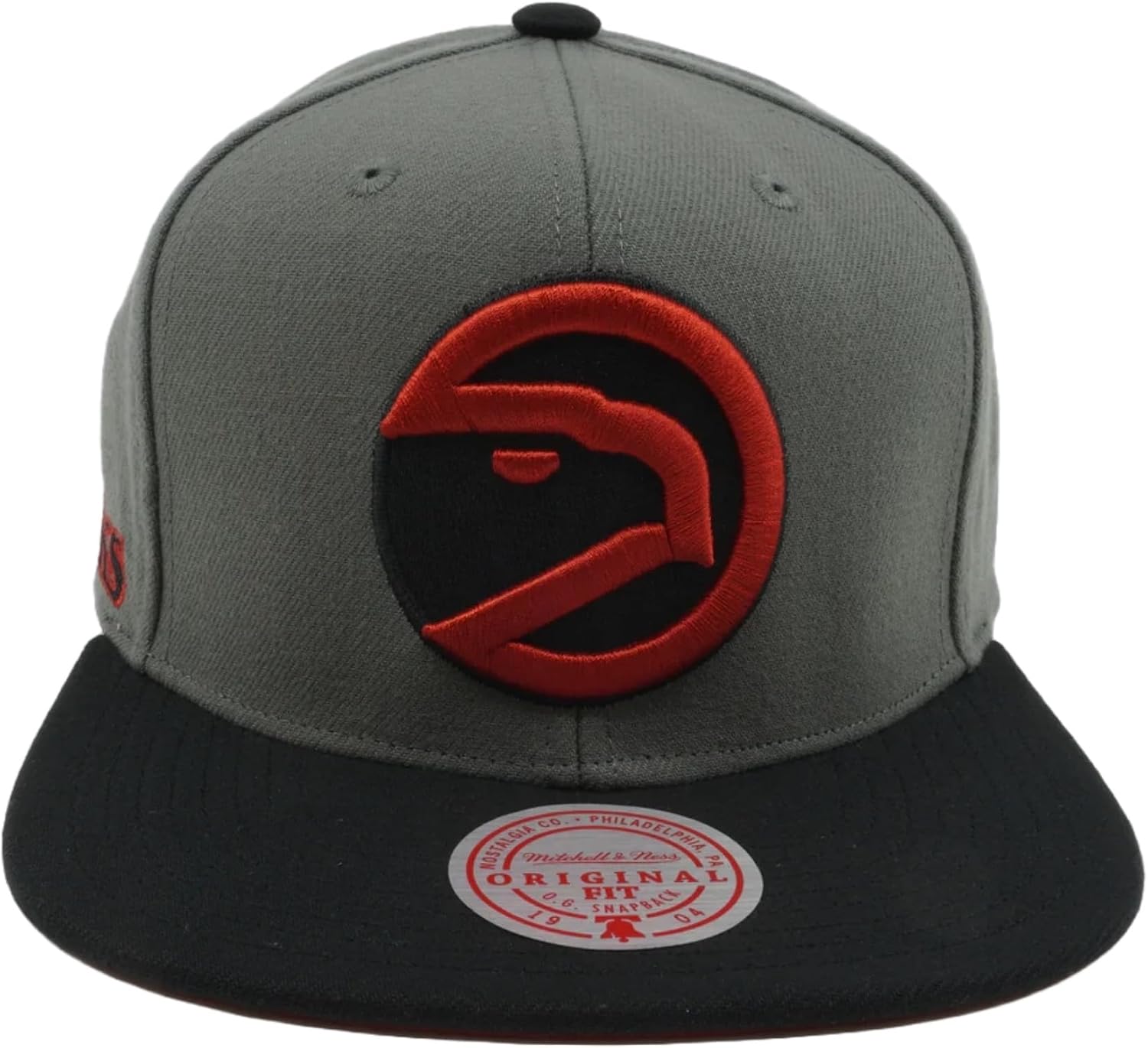 Mitchell & Ness Atlanta Hawks Storm Front HWC Snapback Hat Cap - Gray