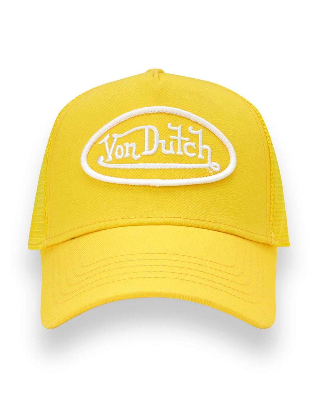 Von Dutch Unisex Trucker Hat - Retro Classic Solid Color Mesh Back Snapback Baseball Cap for Men & Women, Size One Size, Lemon Yellow