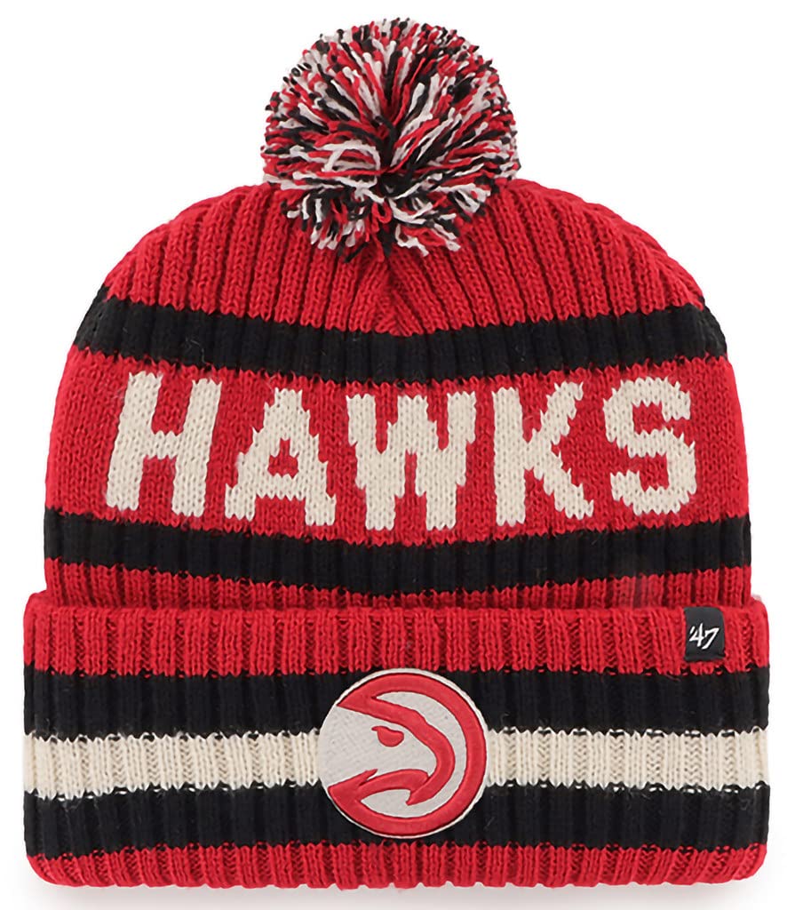 47 NHL Unisex-Adult Team Color Officially Licensed Primary Logo Bering Sport Knit Cuffed Pom Beanie Cold Weather Hat