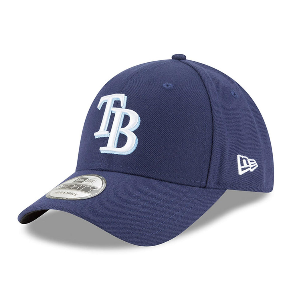 New Era MLB The League 9FORTY Team Color Primary Logo Adjustable Hat Cap One Size Fits All - Tampa Bay Rays Navy