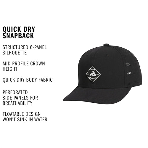 adidas Men's Quick-Dry Floatie Waterproof Hat – Lightweight Snapback Cap